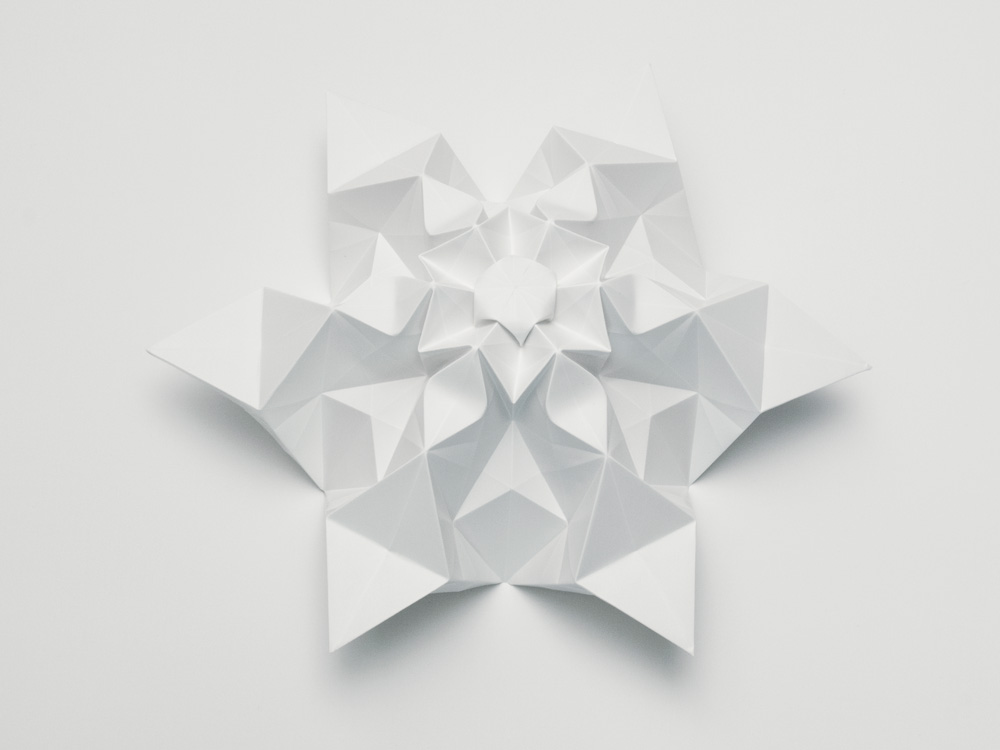 Folded geometric art work by Carla Feijen